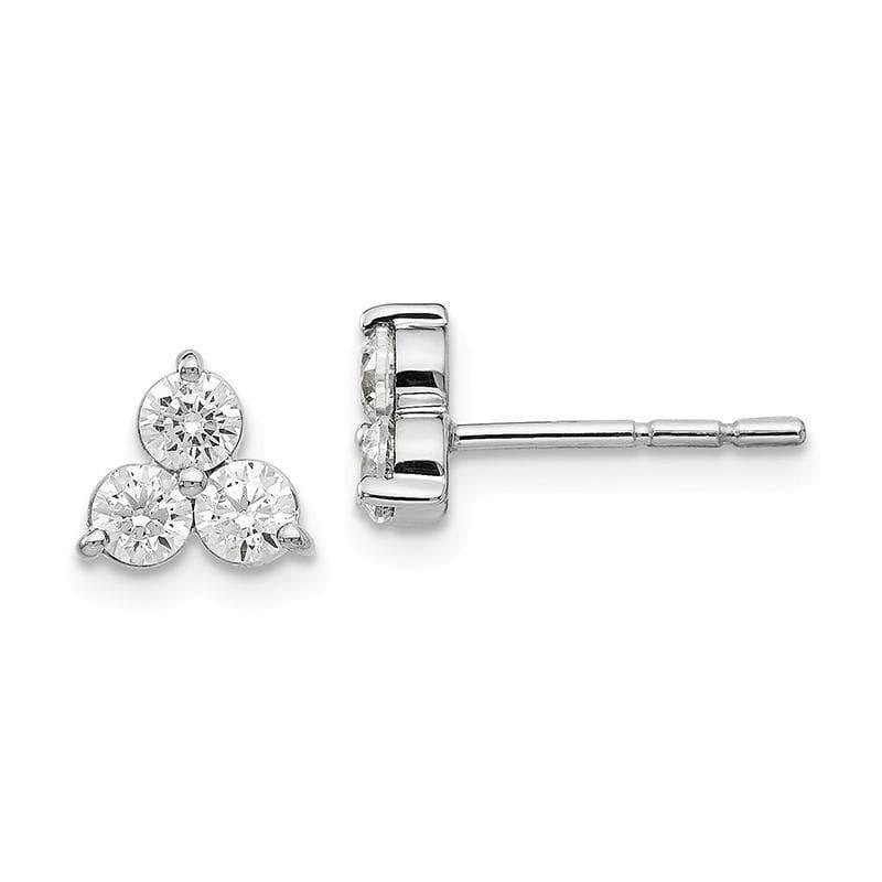 14k White Gold Diamond Earrings - Seattle Gold Grillz