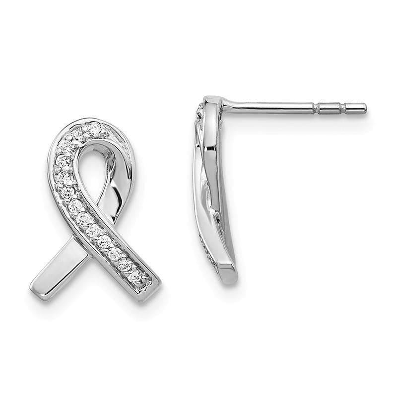 14k White Gold Diamond Earrings - Seattle Gold Grillz