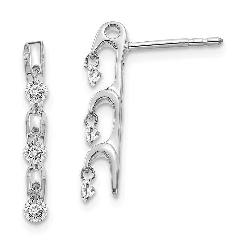 14k White Gold Diamond Earrings - Seattle Gold Grillz
