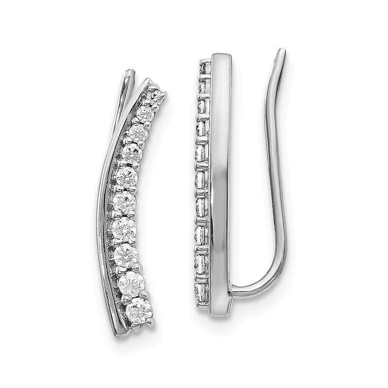 14k White Gold Diamond Earrings - Seattle Gold Grillz