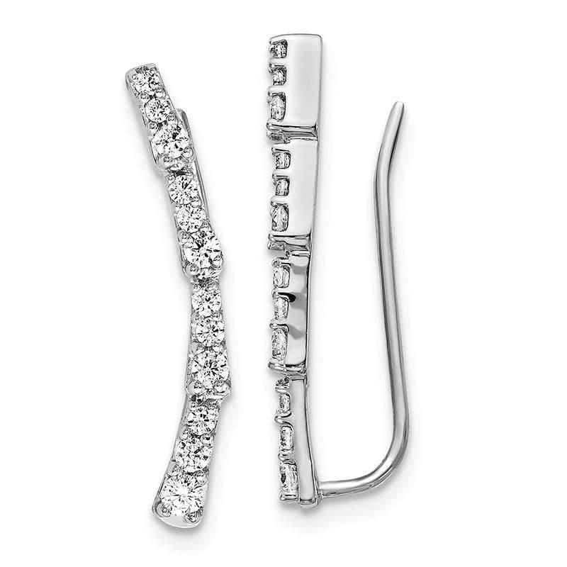 14k White Gold Diamond Earrings - Seattle Gold Grillz