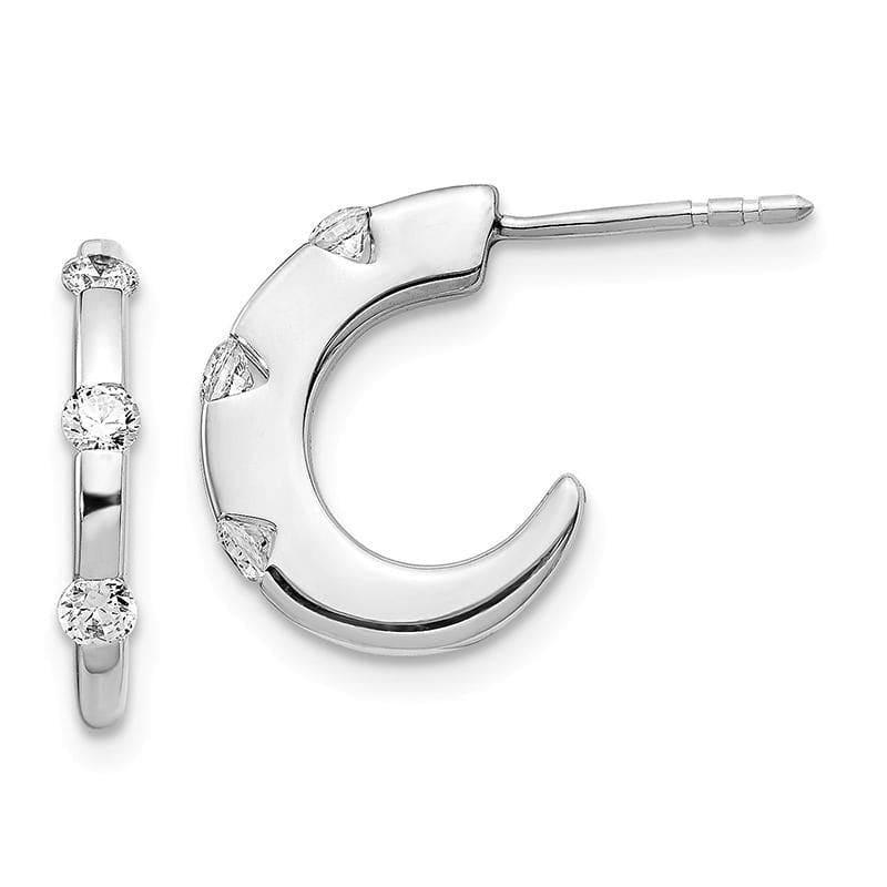 14k White Gold Diamond Earrings - Seattle Gold Grillz