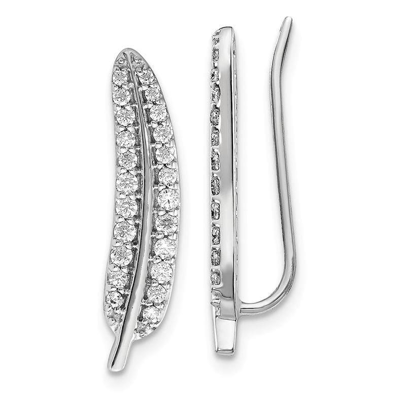 14k White Gold Diamond Earrings - Seattle Gold Grillz