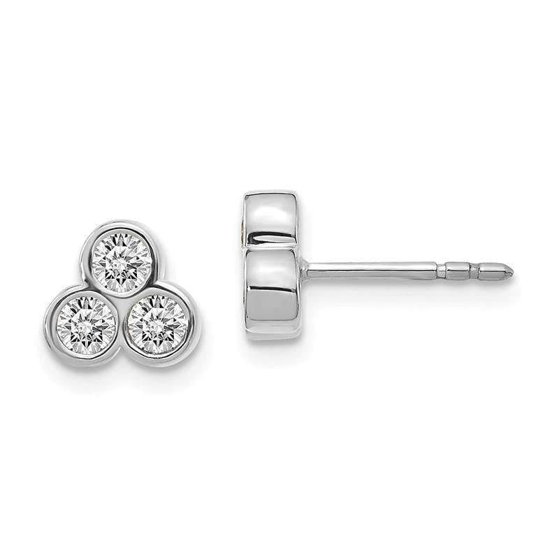14k White Gold Diamond Earrings - Seattle Gold Grillz