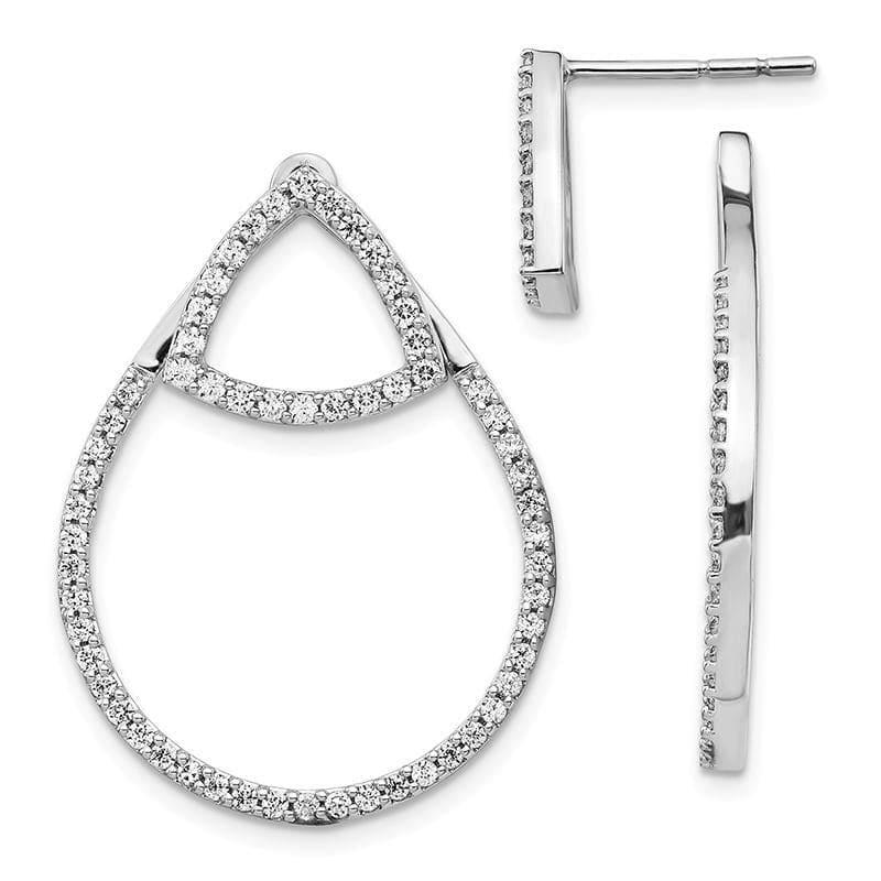 14k White Gold Diamond Earrings - Seattle Gold Grillz