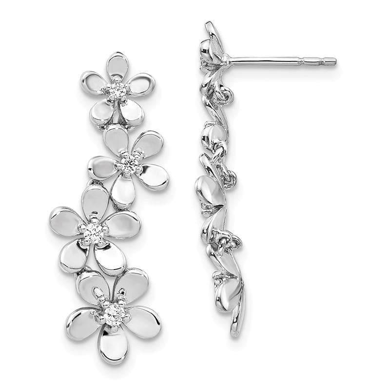 14k White Gold Diamond Earrings - Seattle Gold Grillz