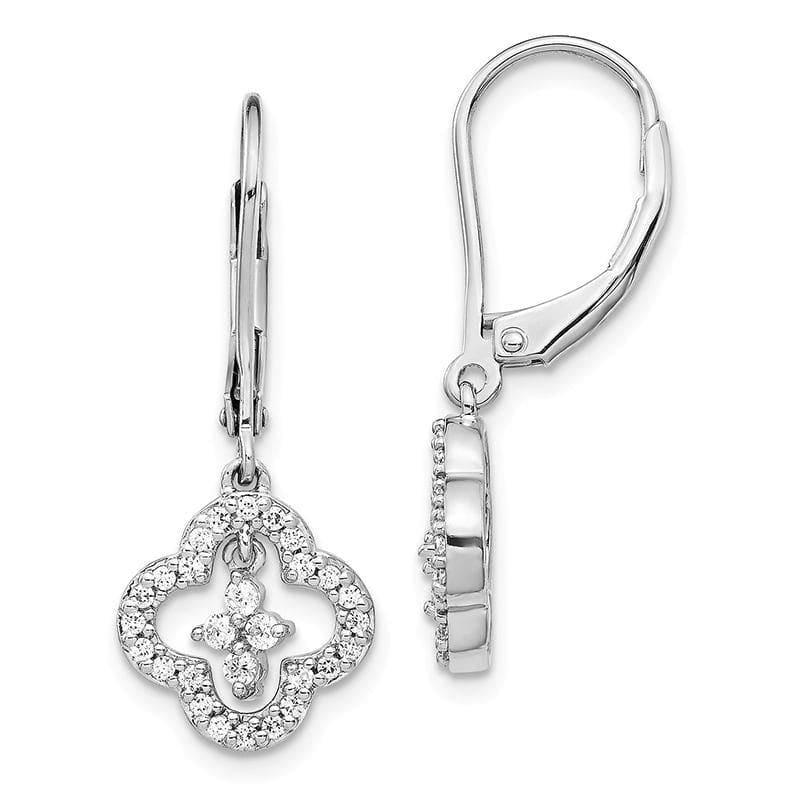 14k White Gold Diamond Earrings - Seattle Gold Grillz