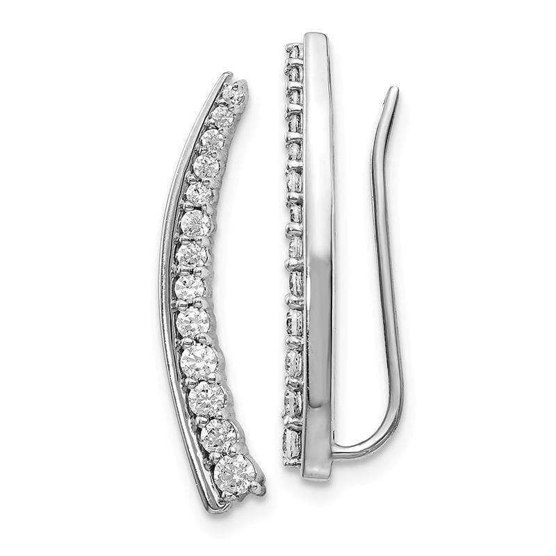 14k White Gold Diamond Earrings - Seattle Gold Grillz