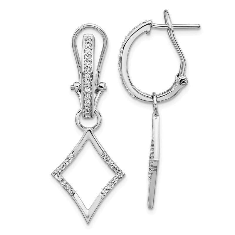 14k White Gold Diamond Earrings - Seattle Gold Grillz