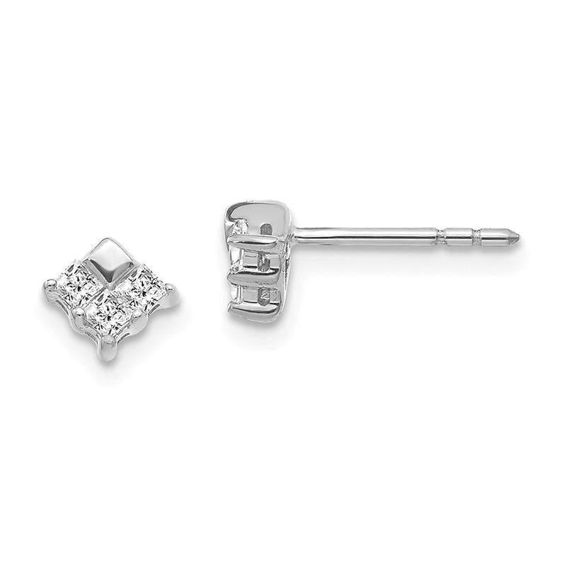 14k White Gold Diamond Earrings - Seattle Gold Grillz