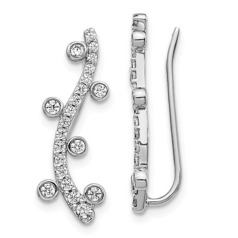 14k White Gold Diamond Earrings - Seattle Gold Grillz
