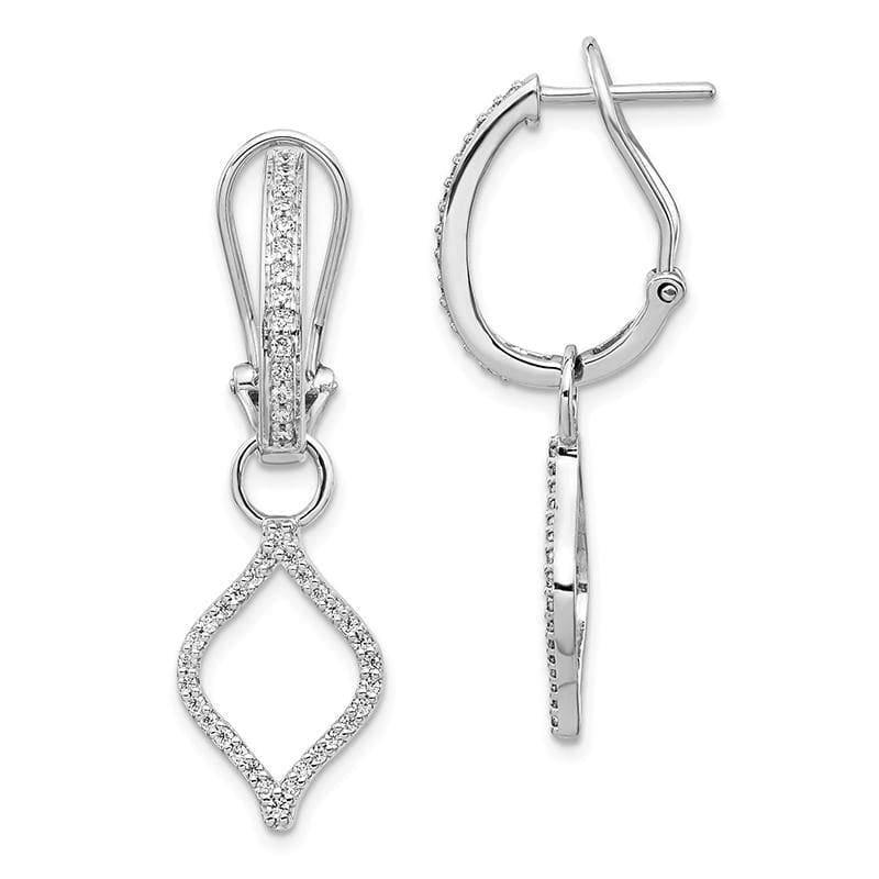 14k White Gold Diamond Earrings - Seattle Gold Grillz