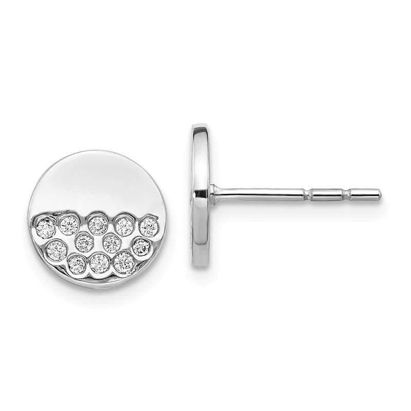 14k White Gold Diamond Fancy Circle Earrings - Seattle Gold Grillz