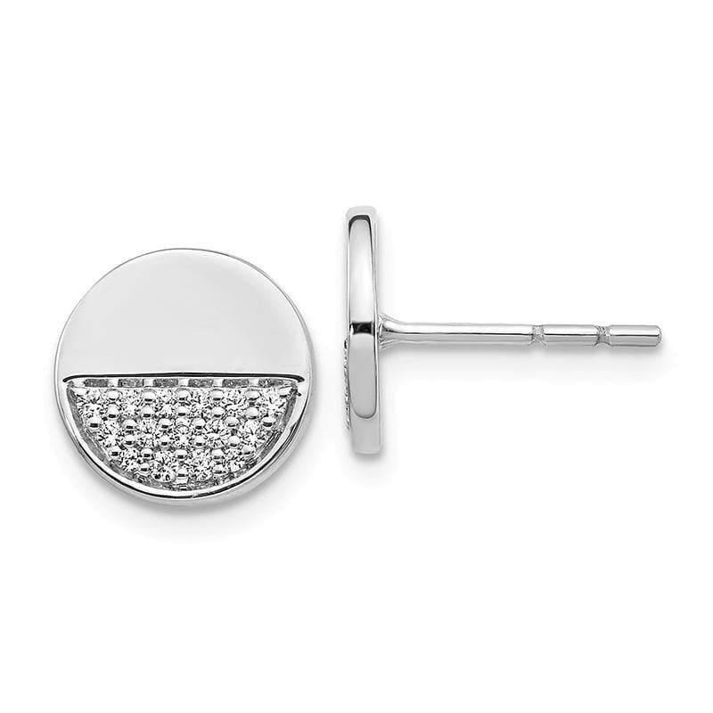14k White Gold Diamond Fancy Circle Earrings - Seattle Gold Grillz