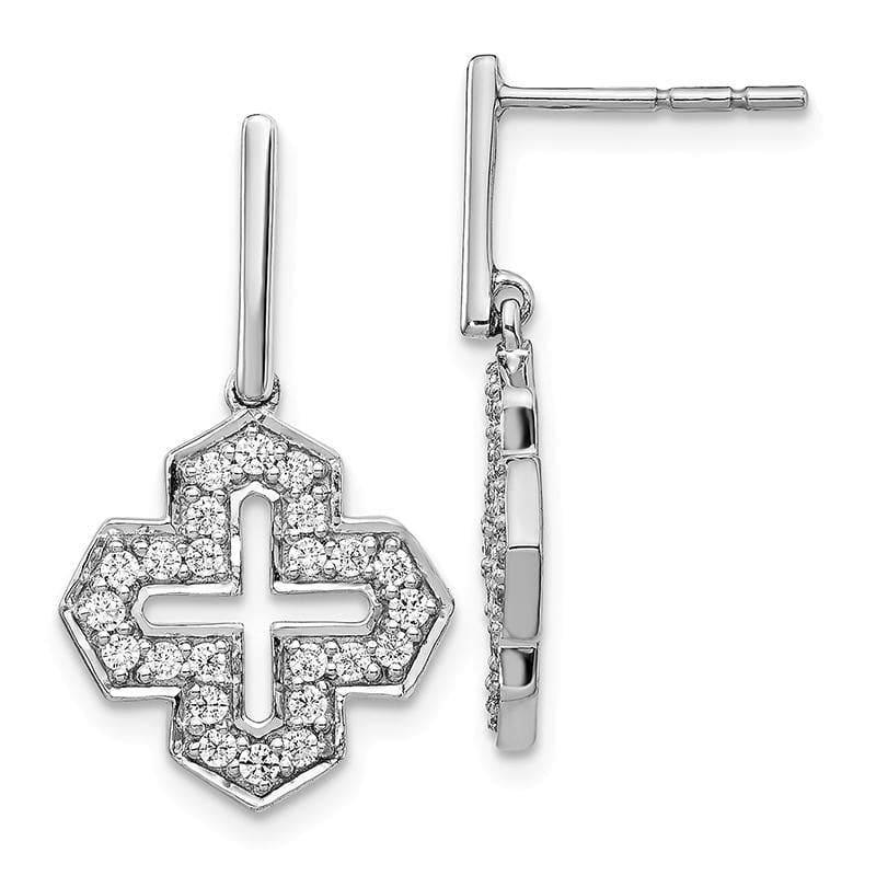 14k White Gold Diamond Fancy Dangle Earrings - Seattle Gold Grillz