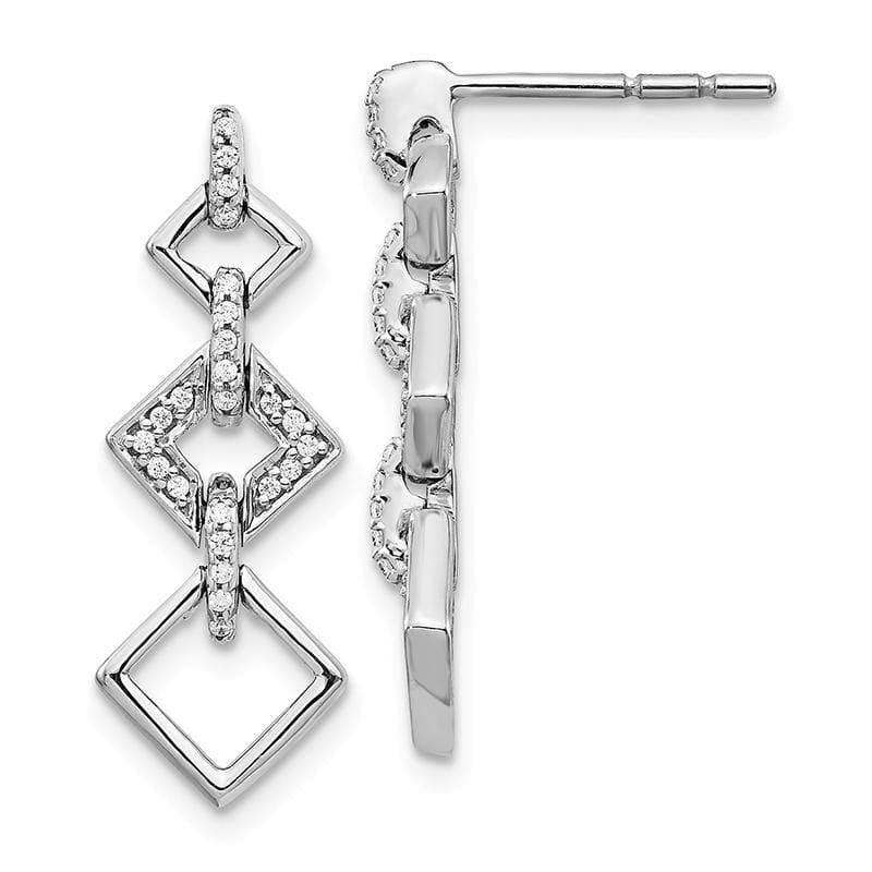 14k White Gold Diamond Fancy Dangle Earrings - Seattle Gold Grillz