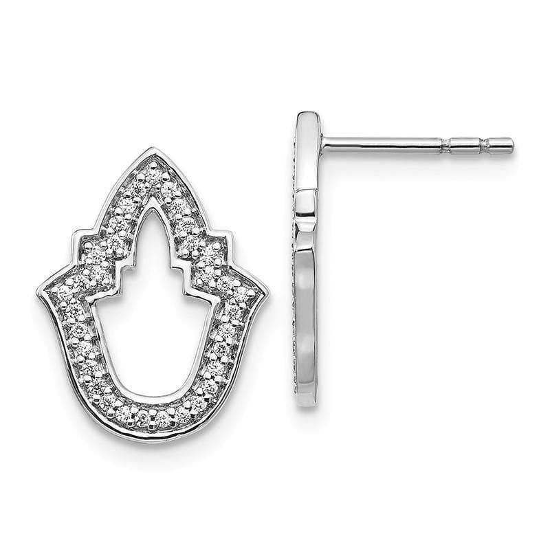 14k White Gold Diamond Fancy Earrings - Seattle Gold Grillz