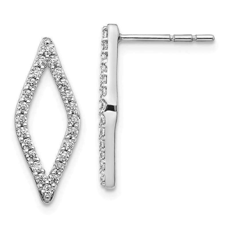 14k White Gold Diamond Fancy Earrings - Seattle Gold Grillz