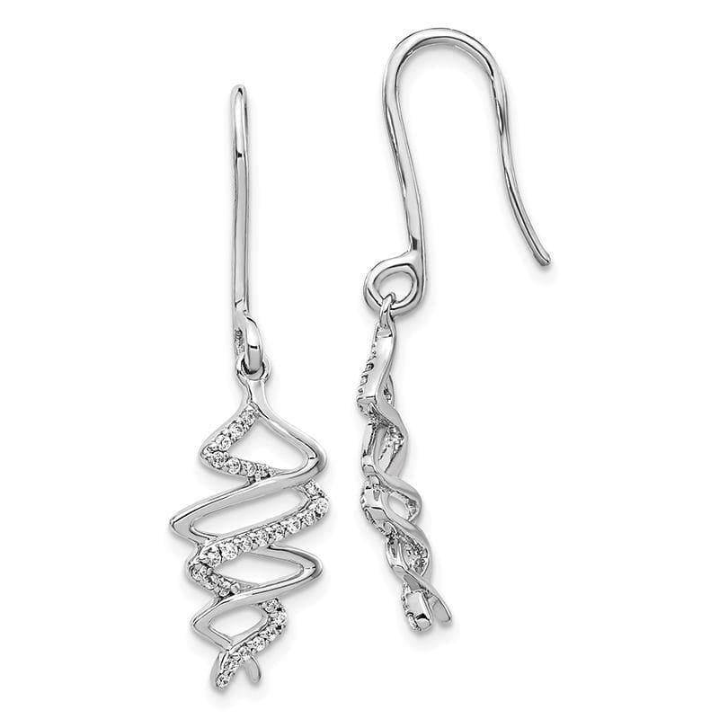 14k White Gold Diamond Fancy Earrings - Seattle Gold Grillz