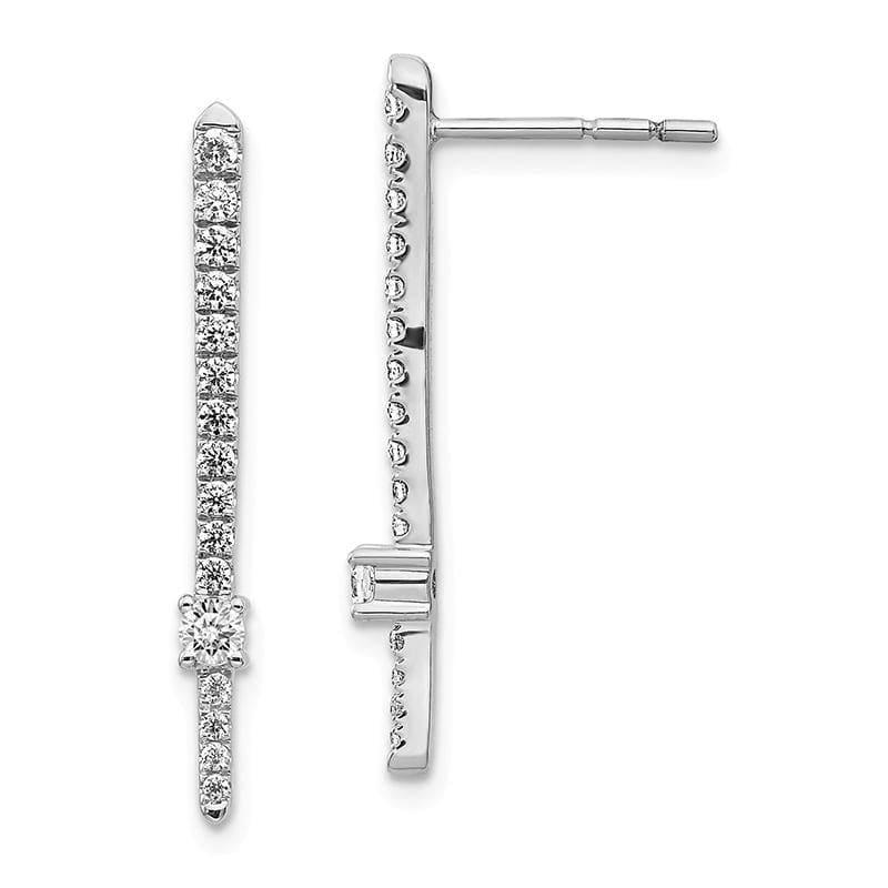 14k White Gold Diamond Fancy Earrings - Seattle Gold Grillz
