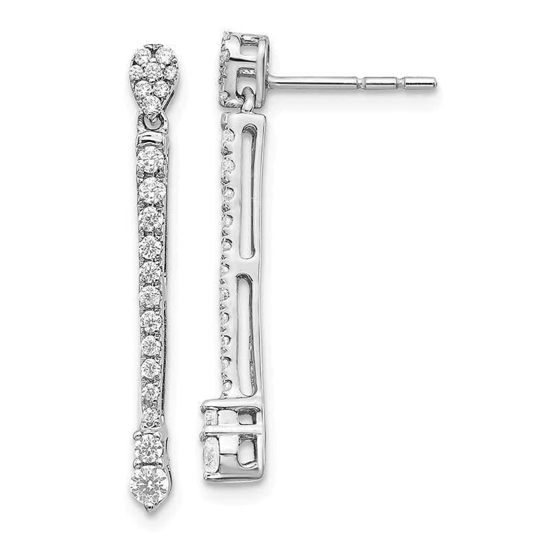 14k White Gold Diamond Fancy Earrings - Seattle Gold Grillz