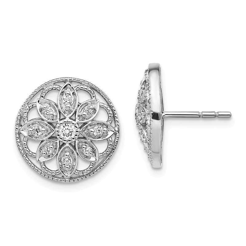 14k White Gold Diamond Fancy Earrings - Seattle Gold Grillz