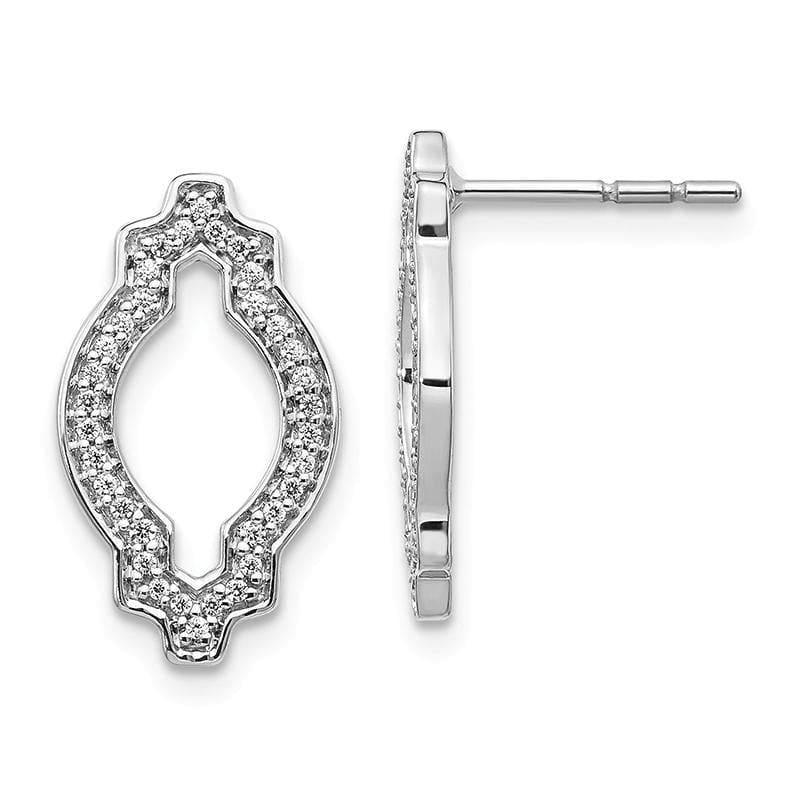 14k White Gold Diamond Fancy Earrings - Seattle Gold Grillz