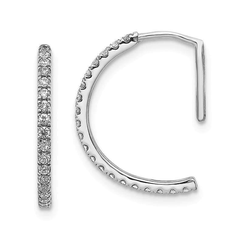 14k White Gold Diamond Fancy Earrings - Seattle Gold Grillz