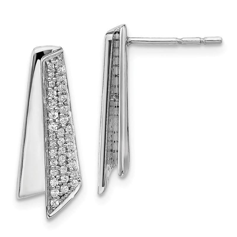 14k White Gold Diamond Fancy Earrings - Seattle Gold Grillz
