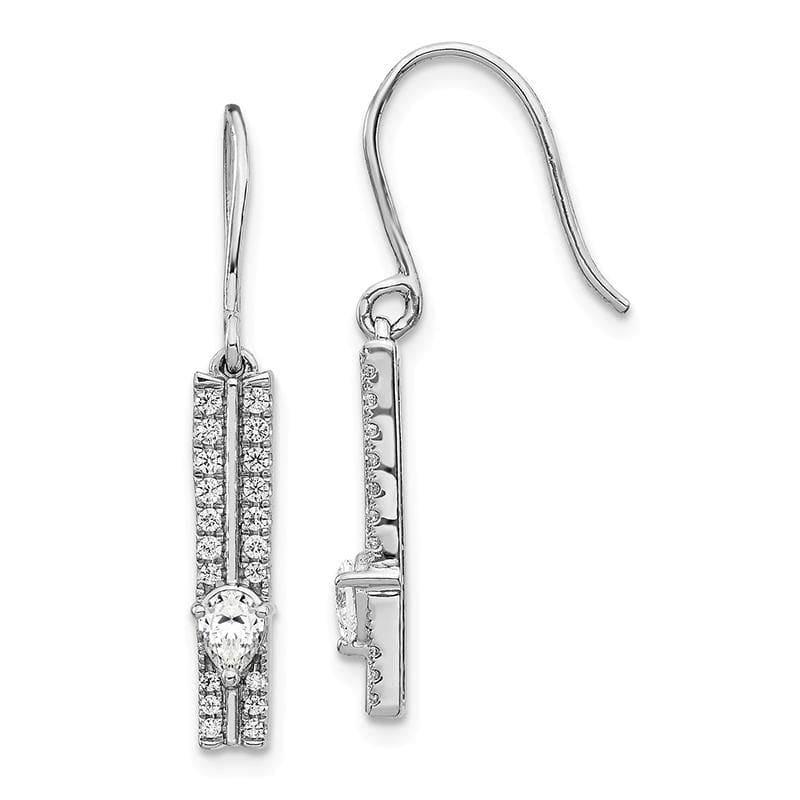 14k White Gold Diamond Fancy Earrings - Seattle Gold Grillz