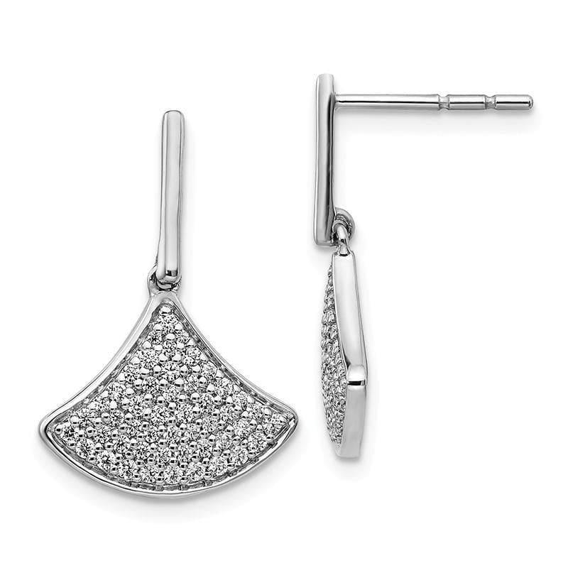 14k White Gold Diamond Fancy Post Earrings - Seattle Gold Grillz