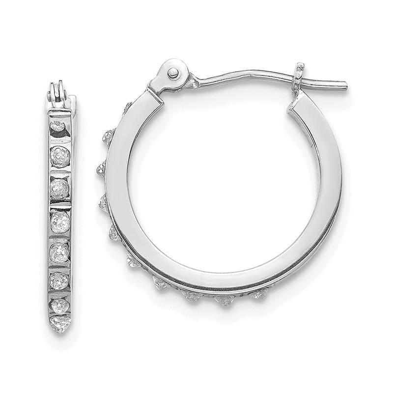 14k White Gold Diamond Fascination Hinged Hoop Earrings - Seattle Gold Grillz
