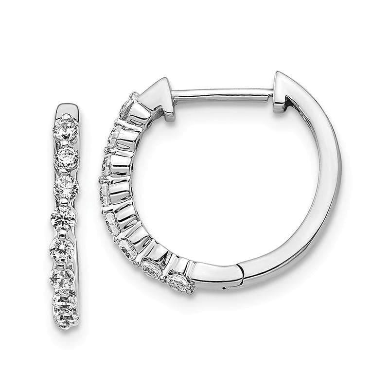 14k White Gold Diamond Hinged Hoop Earrings. 0.33ctw - Seattle Gold Grillz