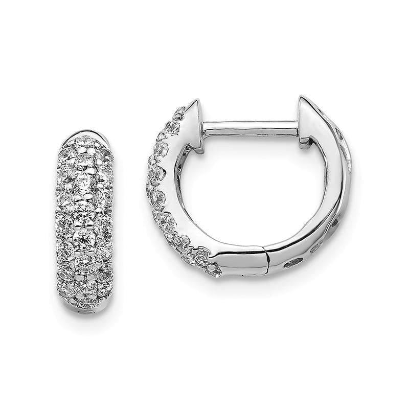 14k White Gold Diamond Hinged Hoop Earrings. 0.50ctw - Seattle Gold Grillz