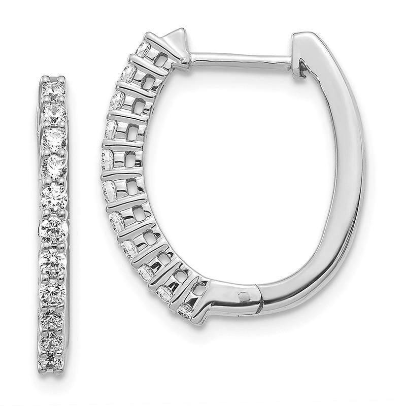 14k White Gold Diamond Hinged Hoop Earrings. 0.50ctw - Seattle Gold Grillz