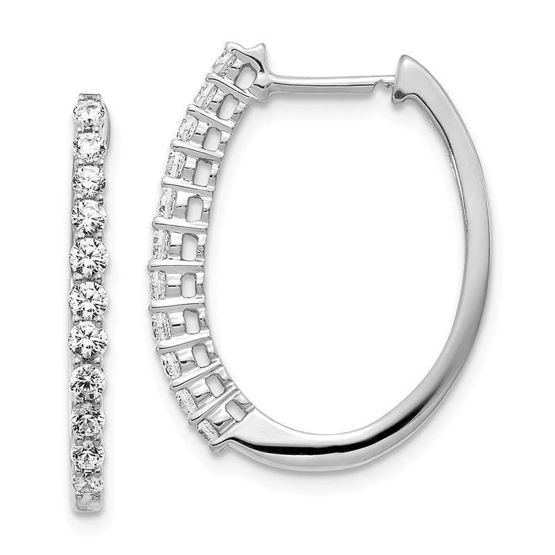 14k White Gold Diamond Hinged Hoop Earrings. 0.75ctw - Seattle Gold Grillz