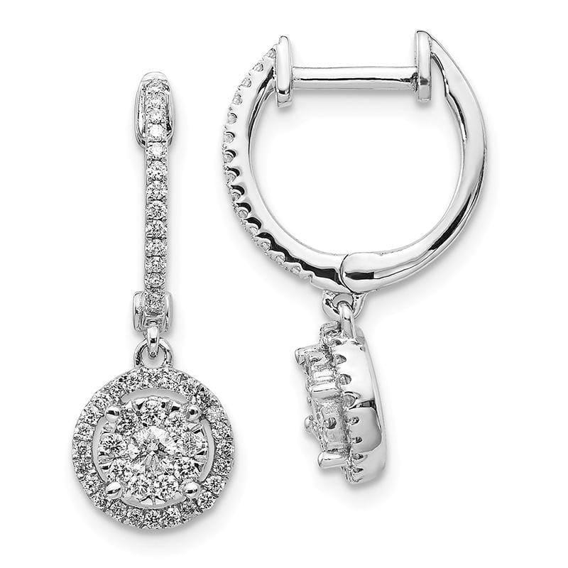 14K White Gold Diamond Hinged Hoop Earrings - Seattle Gold Grillz