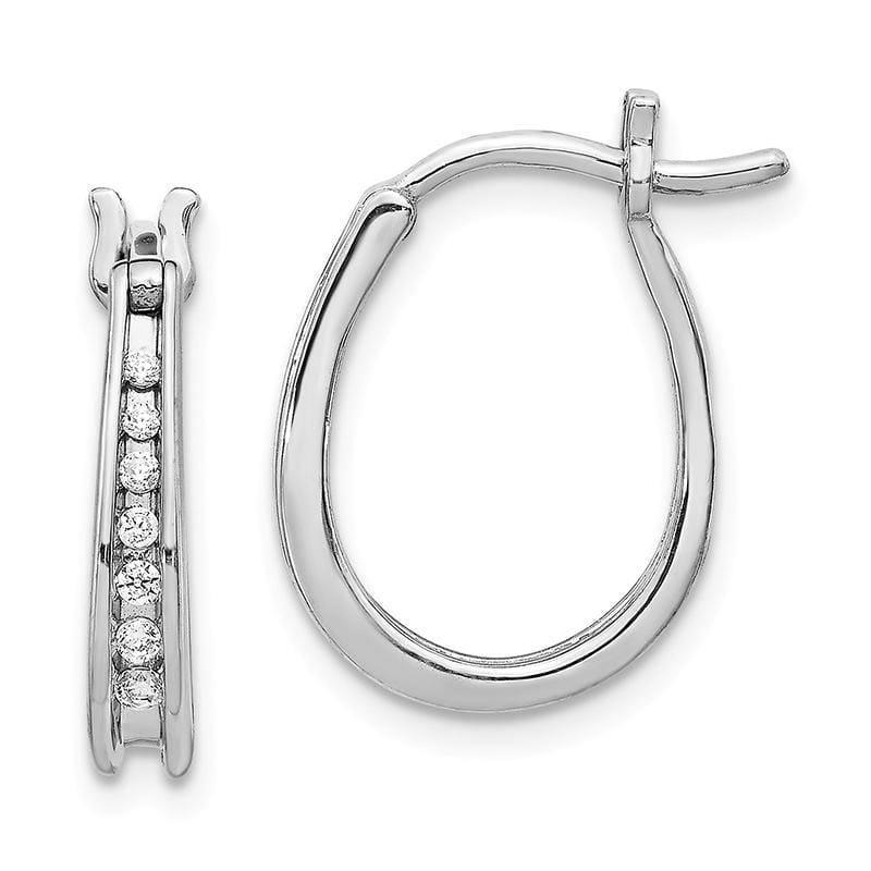 14k White Gold Diamond Hoop Earrings. 0.13ctw - Seattle Gold Grillz