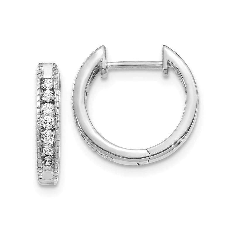 14k White Gold Diamond Hoop Earrings. 0.20ctw - Seattle Gold Grillz