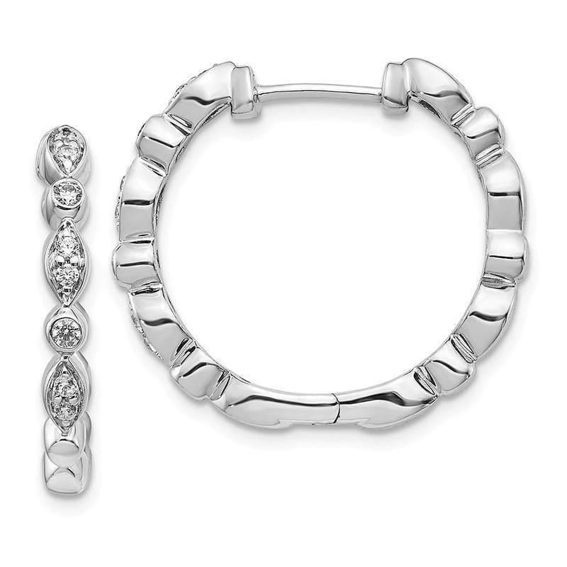 14k White Gold Diamond Hoop Earrings. 0.25ctw - Seattle Gold Grillz
