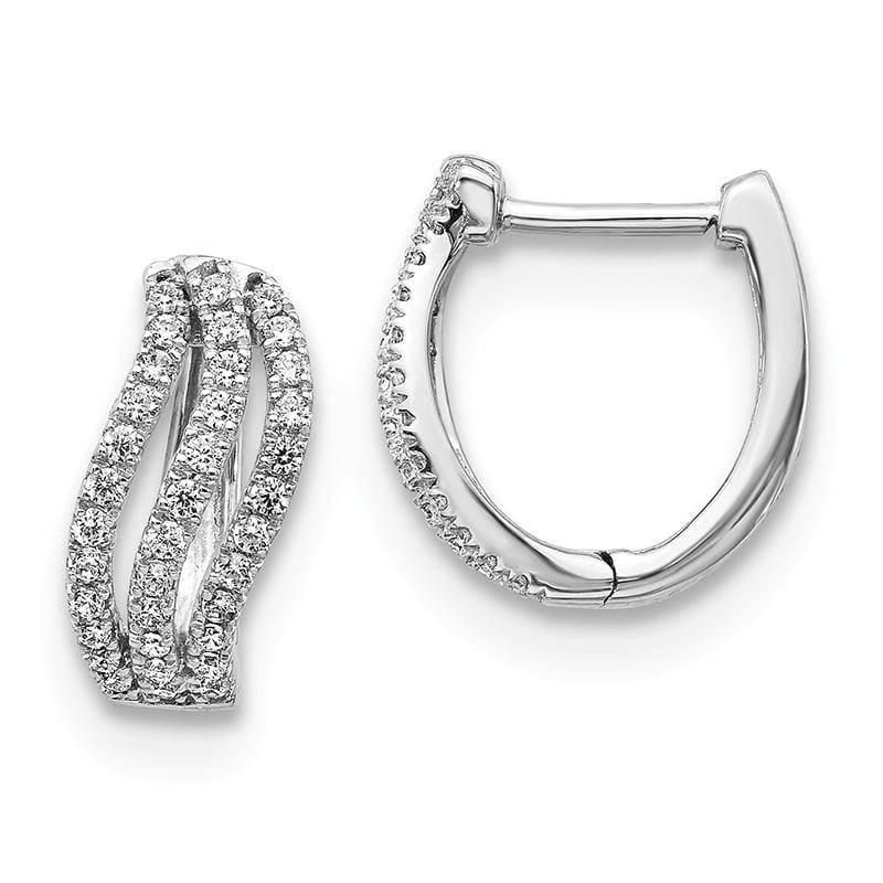 14k White Gold Diamond Hoop Earrings. 0.50ctw - Seattle Gold Grillz