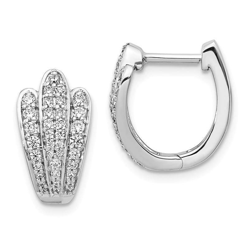 14k White Gold Diamond Hoop Earrings. 0.50ctw - Seattle Gold Grillz