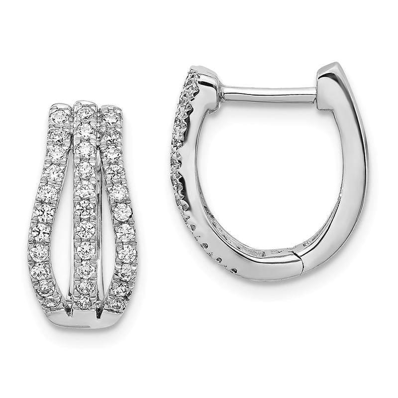 14k White Gold Diamond Hoop Earrings. 0.50ctw - Seattle Gold Grillz