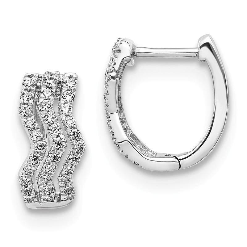14k White Gold Diamond Hoop Earrings. 0.50ctw - Seattle Gold Grillz