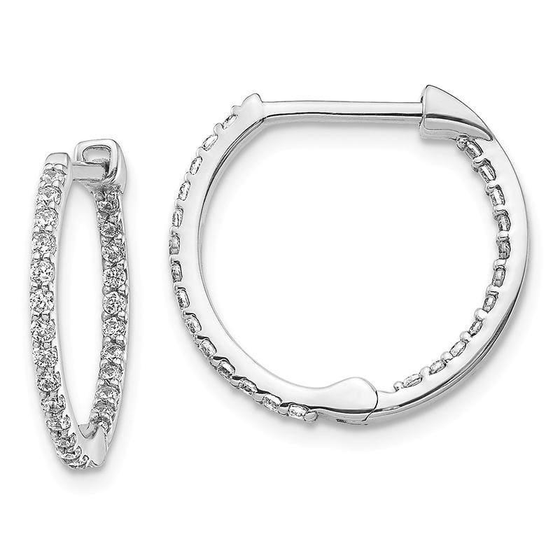 14k White Gold Diamond Hoop Earrings. 0.50ctw - Seattle Gold Grillz