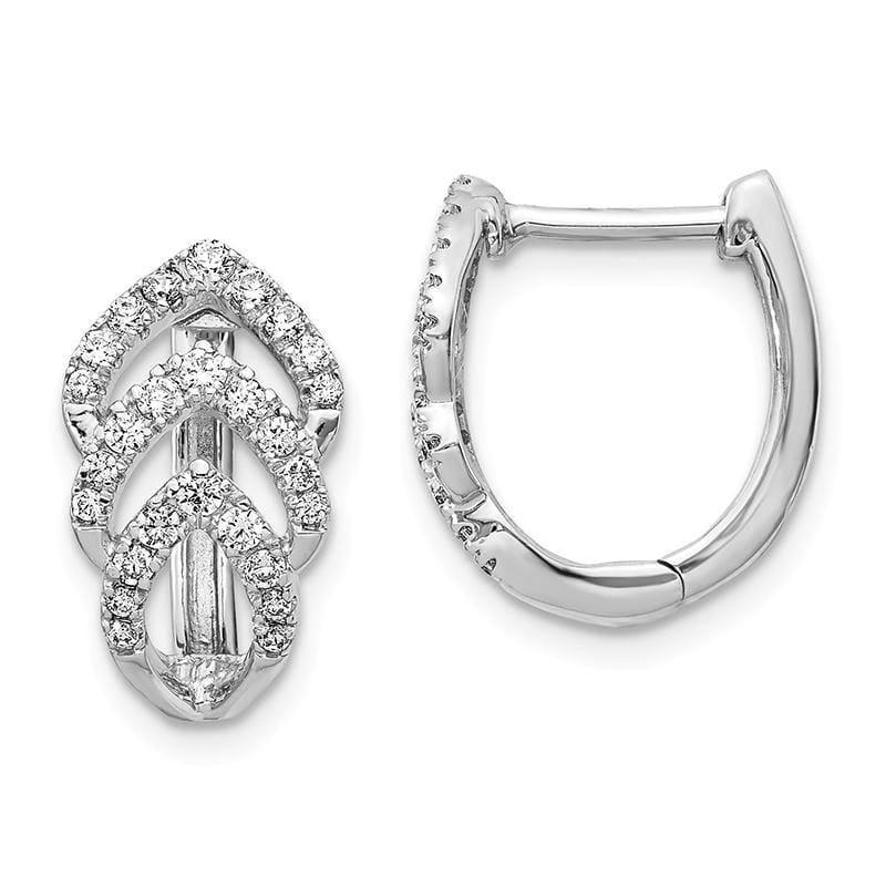 14k White Gold Diamond Hoop Earrings. 0.50ctw - Seattle Gold Grillz