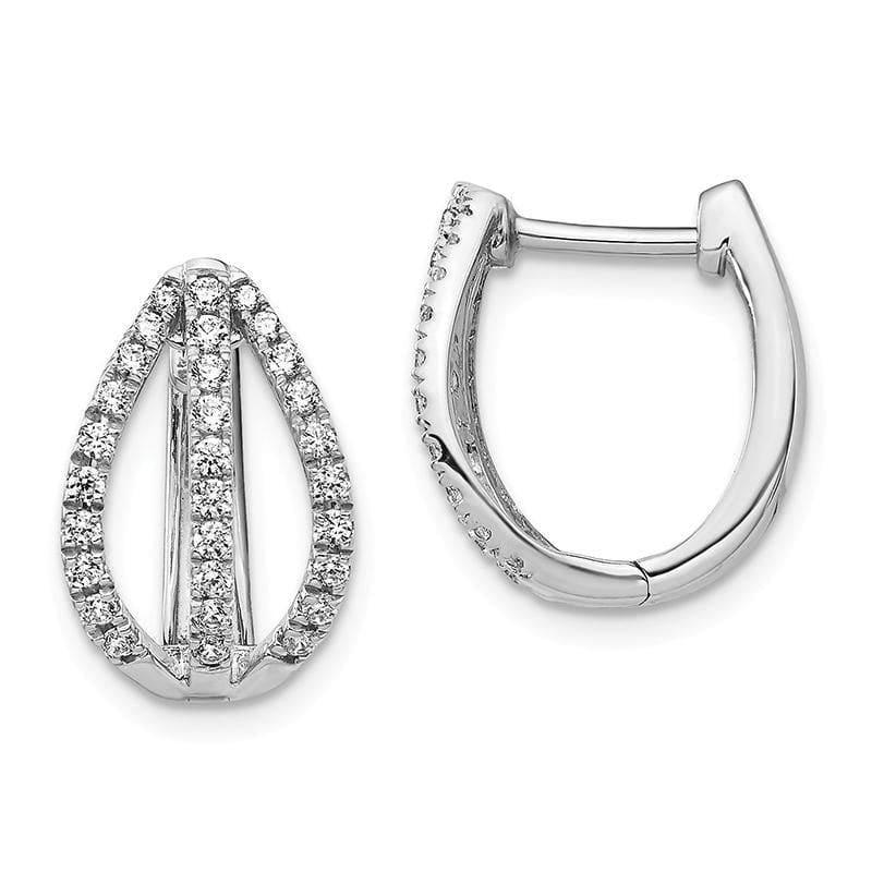 14k White Gold Diamond Hoop Earrings. 0.50ctw - Seattle Gold Grillz