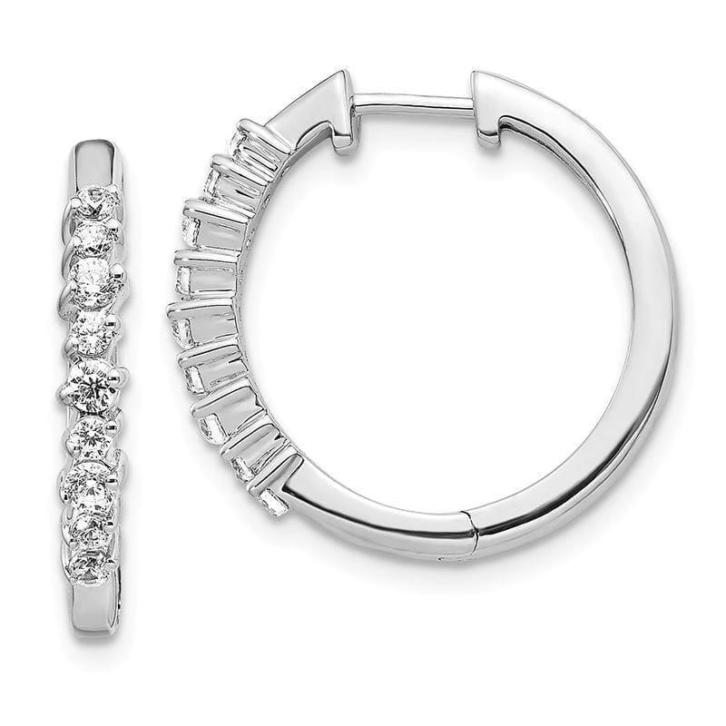 14k White Gold Diamond Hoop Earrings. 0.50ctw - Seattle Gold Grillz