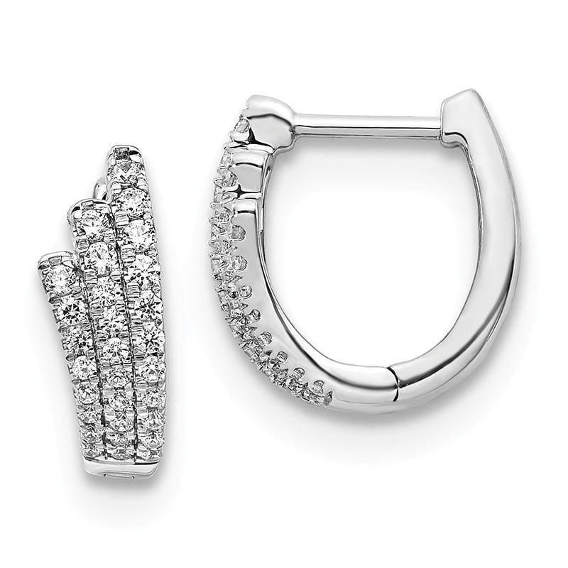 14k White Gold Diamond Hoop Earrings. 0.50ctw - Seattle Gold Grillz