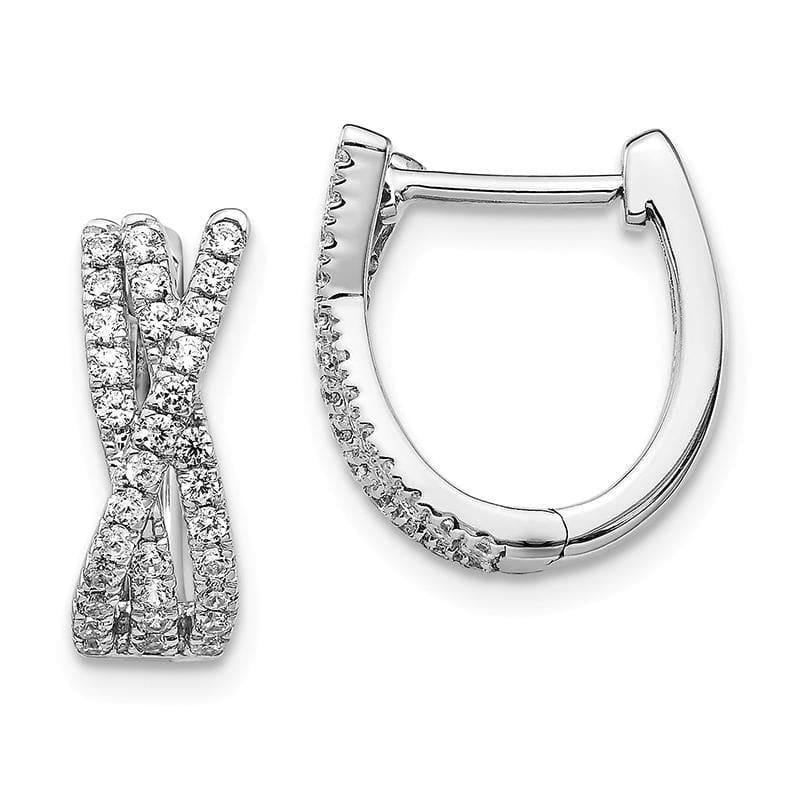 14k White Gold Diamond Hoop Earrings. 0.50ctw - Seattle Gold Grillz